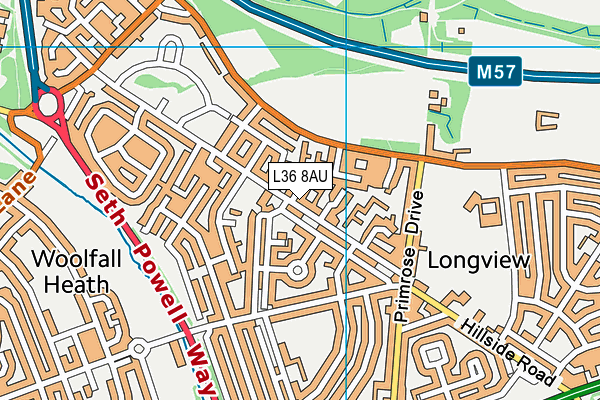 L36 8AU map - OS VectorMap District (Ordnance Survey) L36 8AU map - OS VectorMap District (Ordnance Survey)