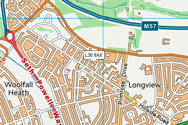 L36 8AX map - OS VectorMap District (Ordnance Survey) L36 8AX map - OS VectorMap District (Ordnance Survey)