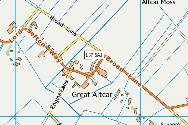 L37 5AJ map - OS VectorMap District (Ordnance Survey) L37 5AJ map - OS VectorMap District (Ordnance Survey)