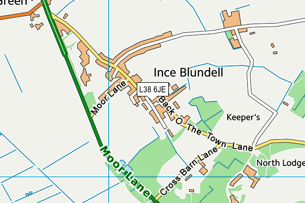 L38 6JE map - OS VectorMap District (Ordnance Survey)