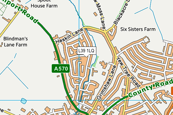 L39 1LQ map - OS VectorMap District (Ordnance Survey)