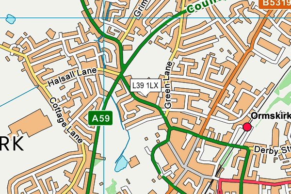 L39 1LX map - OS VectorMap District (Ordnance Survey) L39 1LX map - OS VectorMap District (Ordnance Survey)