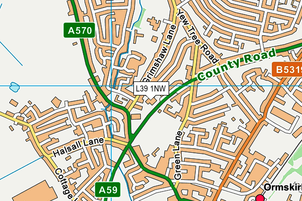 L39 1NW map - OS VectorMap District (Ordnance Survey) L39 1NW map - OS VectorMap District (Ordnance Survey)