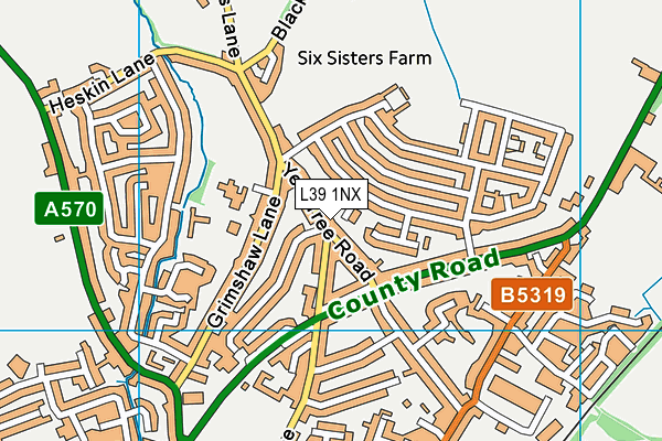 L39 1NX map - OS VectorMap District (Ordnance Survey)