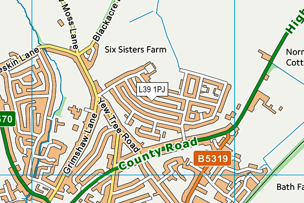 L39 1PJ map - OS VectorMap District (Ordnance Survey) L39 1PJ map - OS VectorMap District (Ordnance Survey)