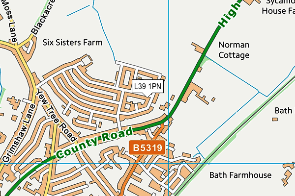 L39 1PN map - OS VectorMap District (Ordnance Survey) L39 1PN map - OS VectorMap District (Ordnance Survey)