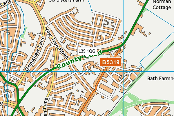 L39 1QG map - OS VectorMap District (Ordnance Survey) L39 1QG map - OS VectorMap District (Ordnance Survey)