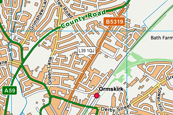 L39 1QJ map - OS VectorMap District (Ordnance Survey)