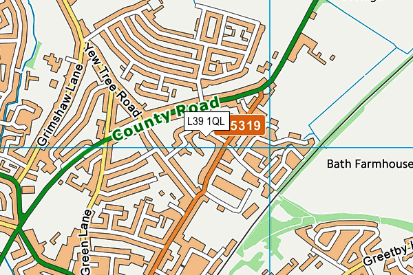 L39 1QL map - OS VectorMap District (Ordnance Survey) L39 1QL map - OS VectorMap District (Ordnance Survey)