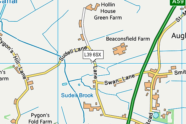 L39 6SX map - OS VectorMap District (Ordnance Survey) L39 6SX map - OS VectorMap District (Ordnance Survey)