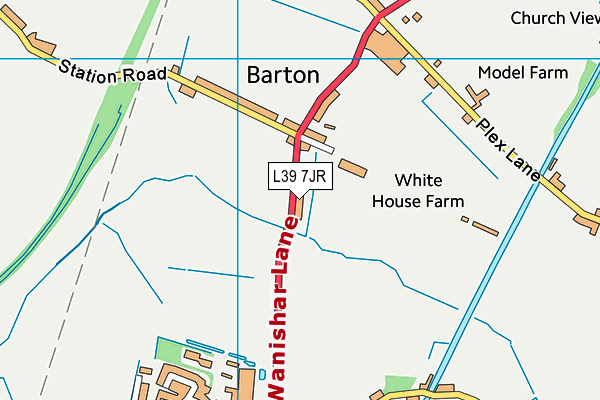 L39 7JR map - OS VectorMap District (Ordnance Survey)