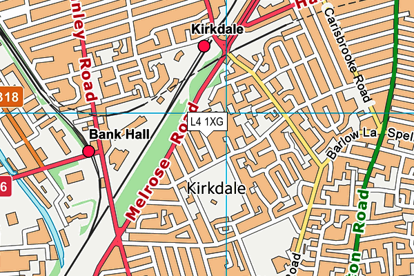 L4 1XG map - OS VectorMap District (Ordnance Survey)
