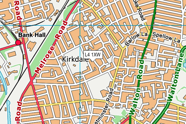 L4 1XW map - OS VectorMap District (Ordnance Survey) L4 1XW map - OS VectorMap District (Ordnance Survey)