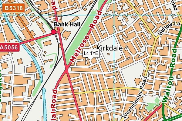 L4 1YE map - OS VectorMap District (Ordnance Survey) L4 1YE map - OS VectorMap District (Ordnance Survey)