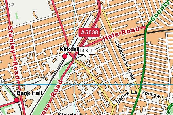 L4 3TT map - OS VectorMap District (Ordnance Survey)