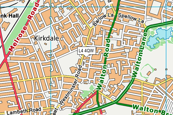 L4 4QW map - OS VectorMap District (Ordnance Survey) L4 4QW map - OS VectorMap District (Ordnance Survey)