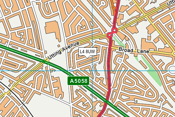 L4 8UW map - OS VectorMap District (Ordnance Survey)