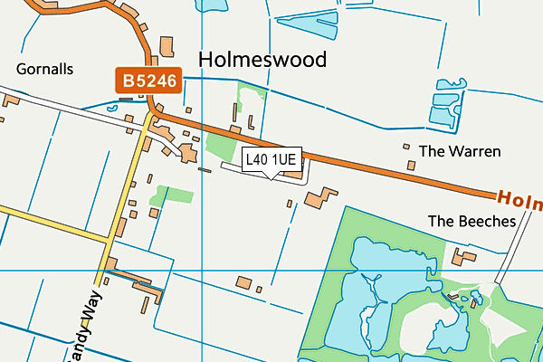 L40 1UE map - OS VectorMap District (Ordnance Survey) L40 1UE map - OS VectorMap District (Ordnance Survey)
