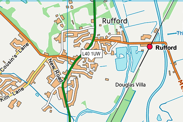 L40 1UW map - OS VectorMap District (Ordnance Survey) L40 1UW map - OS VectorMap District (Ordnance Survey)