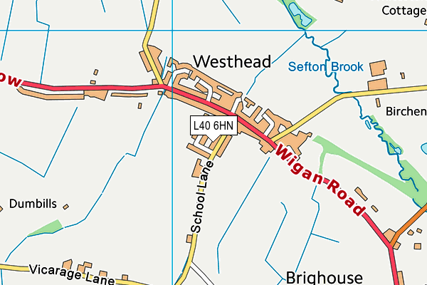 L40 6HN map - OS VectorMap District (Ordnance Survey) L40 6HN map - OS VectorMap District (Ordnance Survey)
