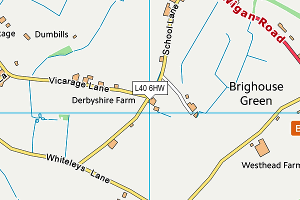 L40 6HW map - OS VectorMap District (Ordnance Survey)