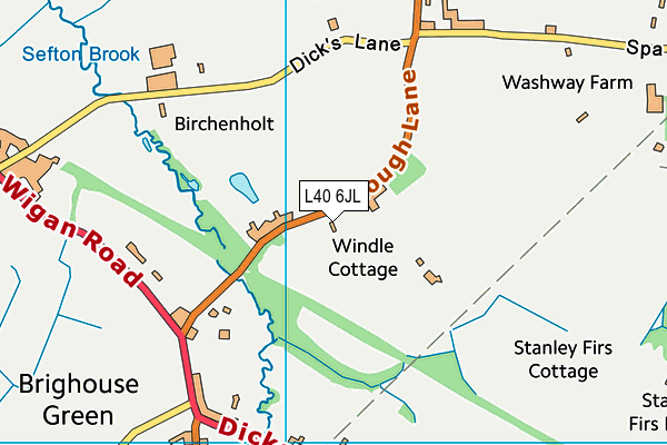 L40 6JL map - OS VectorMap District (Ordnance Survey) L40 6JL map - OS VectorMap District (Ordnance Survey)
