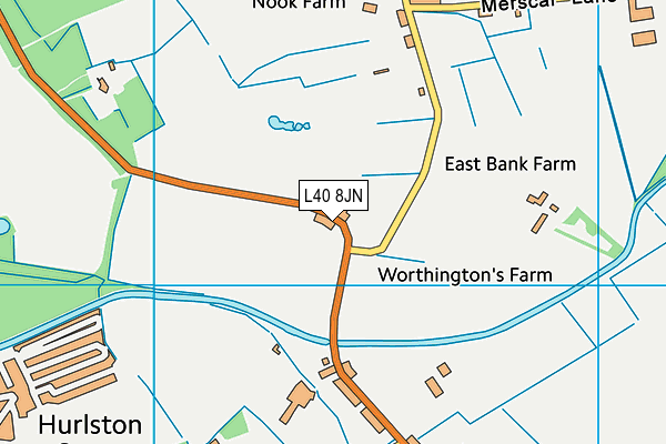 L40 8JN map - OS VectorMap District (Ordnance Survey) L40 8JN map - OS VectorMap District (Ordnance Survey)