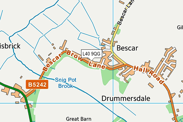 L40 9QG map - OS VectorMap District (Ordnance Survey) L40 9QG map - OS VectorMap District (Ordnance Survey)