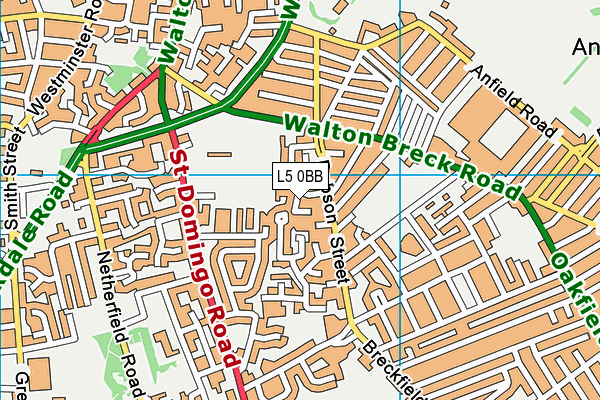 L5 0BB map - OS VectorMap District (Ordnance Survey)