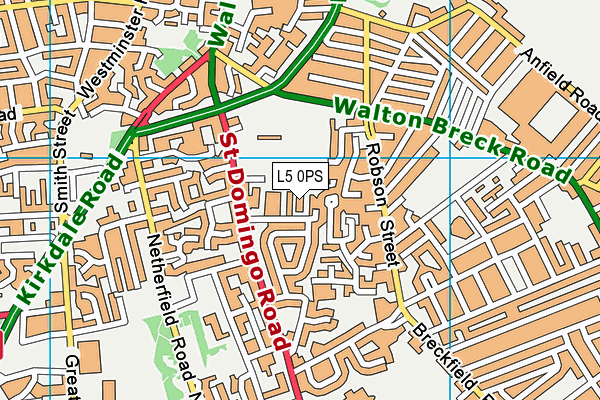 L5 0PS map - OS VectorMap District (Ordnance Survey)