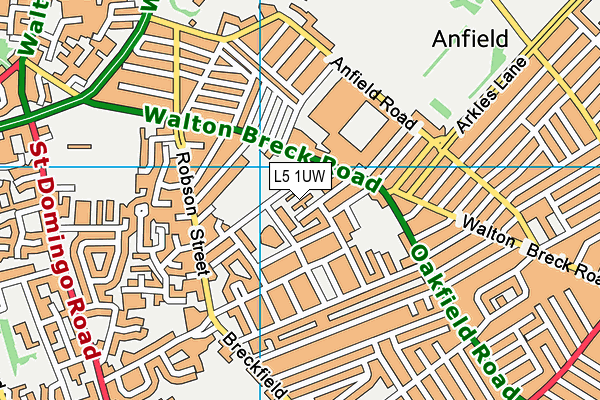 L5 1UW map - OS VectorMap District (Ordnance Survey)