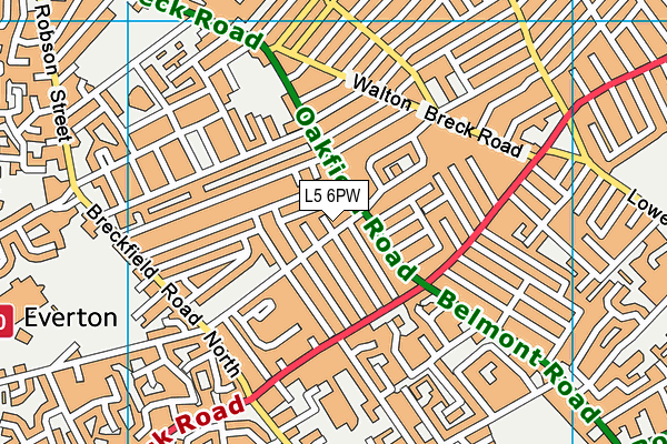 L5 6PW map - OS VectorMap District (Ordnance Survey)