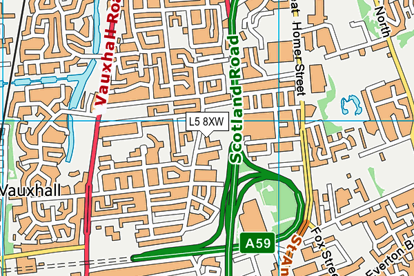 L5 8XW map - OS VectorMap District (Ordnance Survey)