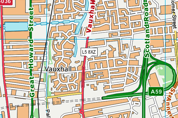 L5 8XZ map - OS VectorMap District (Ordnance Survey) L5 8XZ map - OS VectorMap District (Ordnance Survey)