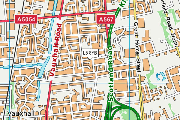 L5 8YB map - OS VectorMap District (Ordnance Survey) L5 8YB map - OS VectorMap District (Ordnance Survey)