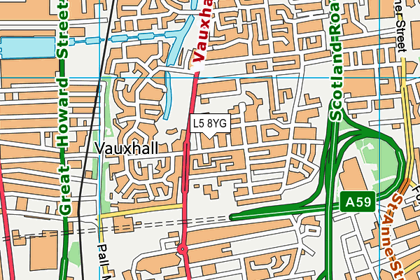 L5 8YG map - OS VectorMap District (Ordnance Survey) L5 8YG map - OS VectorMap District (Ordnance Survey)