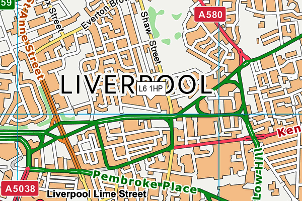 L6 1HP map - OS VectorMap District (Ordnance Survey)