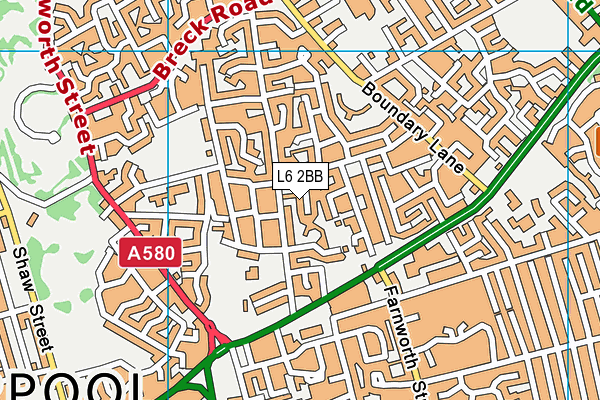 L6 2BB map - OS VectorMap District (Ordnance Survey)
