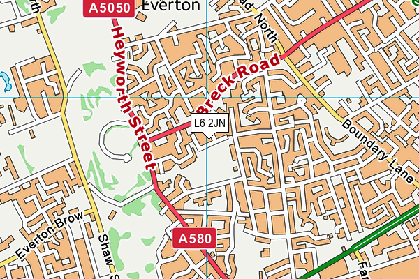 L6 2JN map - OS VectorMap District (Ordnance Survey)