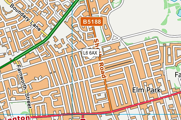 L6 6AX map - OS VectorMap District (Ordnance Survey)