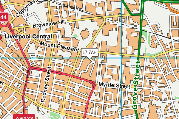 L7 7AH map - OS VectorMap District (Ordnance Survey)