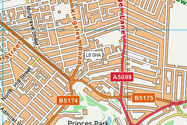 L8 0HA map - OS VectorMap District (Ordnance Survey) L8 0HA map - OS VectorMap District (Ordnance Survey)