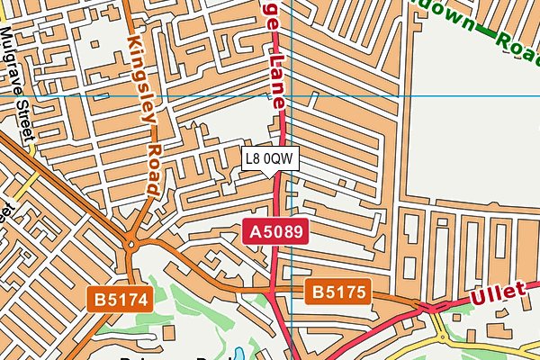 L8 0QW map - OS VectorMap District (Ordnance Survey) L8 0QW map - OS VectorMap District (Ordnance Survey)