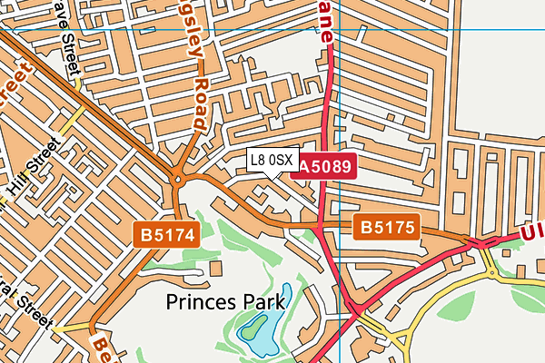 L8 0SX map - OS VectorMap District (Ordnance Survey) L8 0SX map - OS VectorMap District (Ordnance Survey)