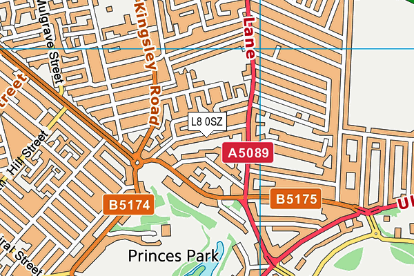 L8 0SZ map - OS VectorMap District (Ordnance Survey) L8 0SZ map - OS VectorMap District (Ordnance Survey)