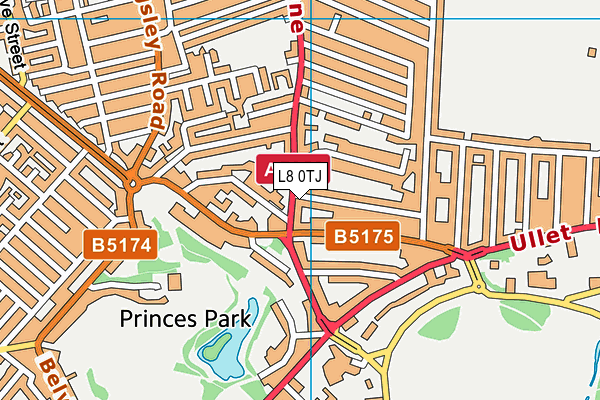 L8 0TJ map - OS VectorMap District (Ordnance Survey)