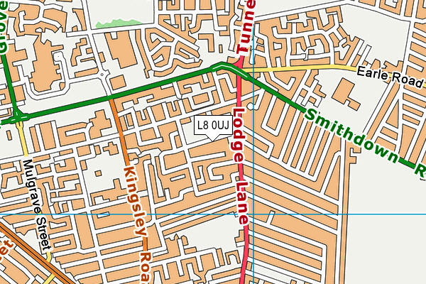 L8 0UJ map - OS VectorMap District (Ordnance Survey) L8 0UJ map - OS VectorMap District (Ordnance Survey)
