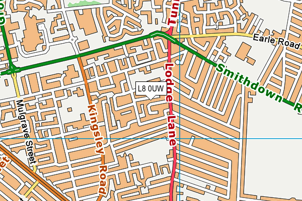 L8 0UW map - OS VectorMap District (Ordnance Survey) L8 0UW map - OS VectorMap District (Ordnance Survey)