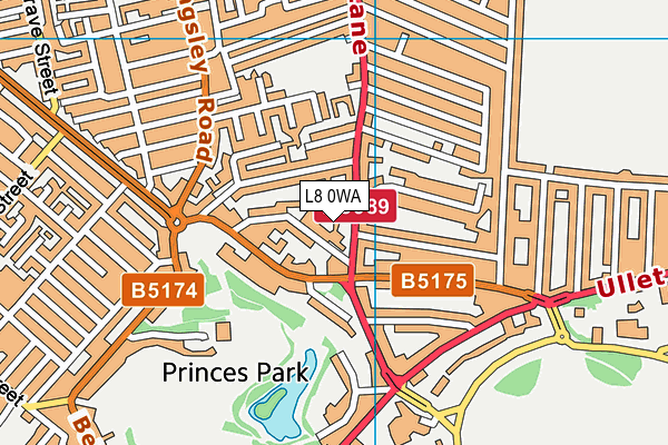 L8 0WA map - OS VectorMap District (Ordnance Survey) L8 0WA map - OS VectorMap District (Ordnance Survey)