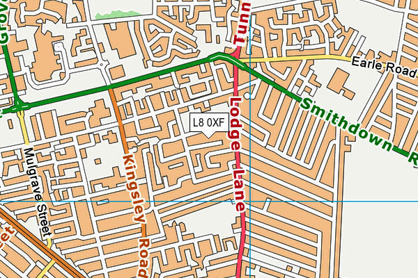 L8 0XF map - OS VectorMap District (Ordnance Survey) L8 0XF map - OS VectorMap District (Ordnance Survey)